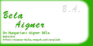 bela aigner business card